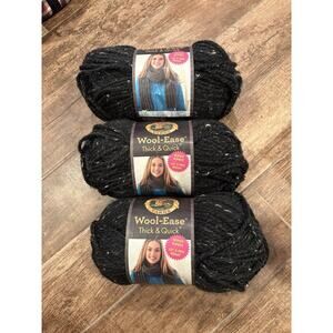 Lion Brand Yarn Bonus Bundle 641-155 Obsidian Lot#77642 Pack Of 3